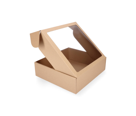 427-17L: 310 x 300 x 90 mm cardboard quick-closing box with window FEFCO 0427 2