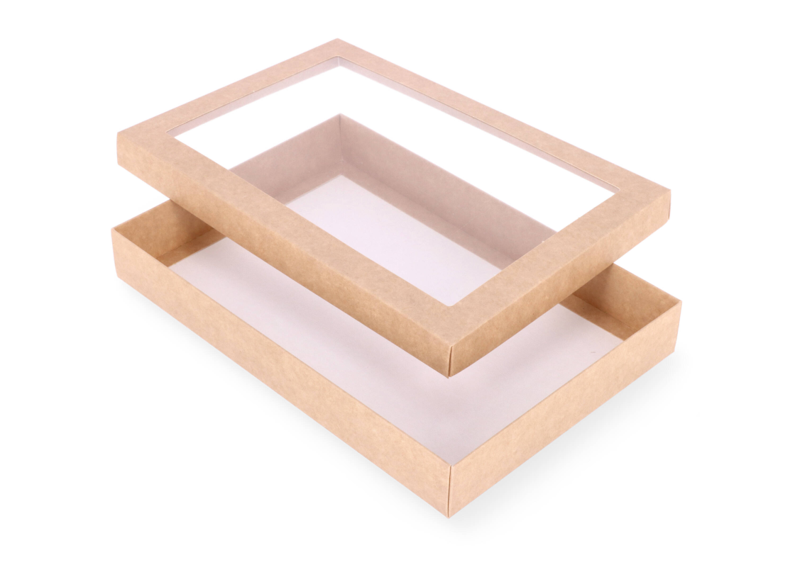 DDP-19L: 300 x 200 x 40 mm<br>two part box with window 1