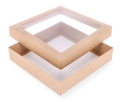 DDPL-23: 250 x 250 x 55 mm two part box with window 1