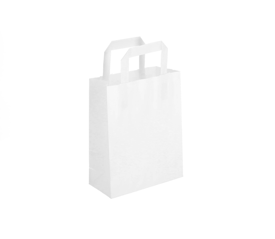 FLAT-1: 180 x 80 x 220 mm paper bag with flat paper handles 3