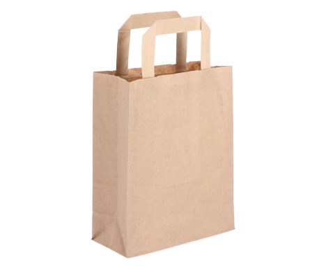 FLAT-1: 180 x 80 x 220 mm paper bag with flat paper handles 1