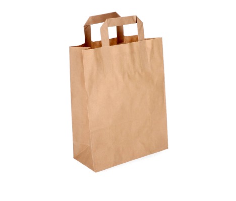 FLAT-2: 220 x 100 x 280 mm paper bag with flat paper handles 1