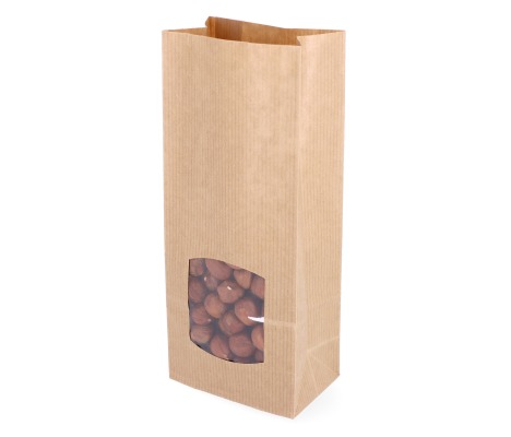 MBLOK-1L, 80x50x190 mm Kraft paper bag with window, 50 pcs. 1