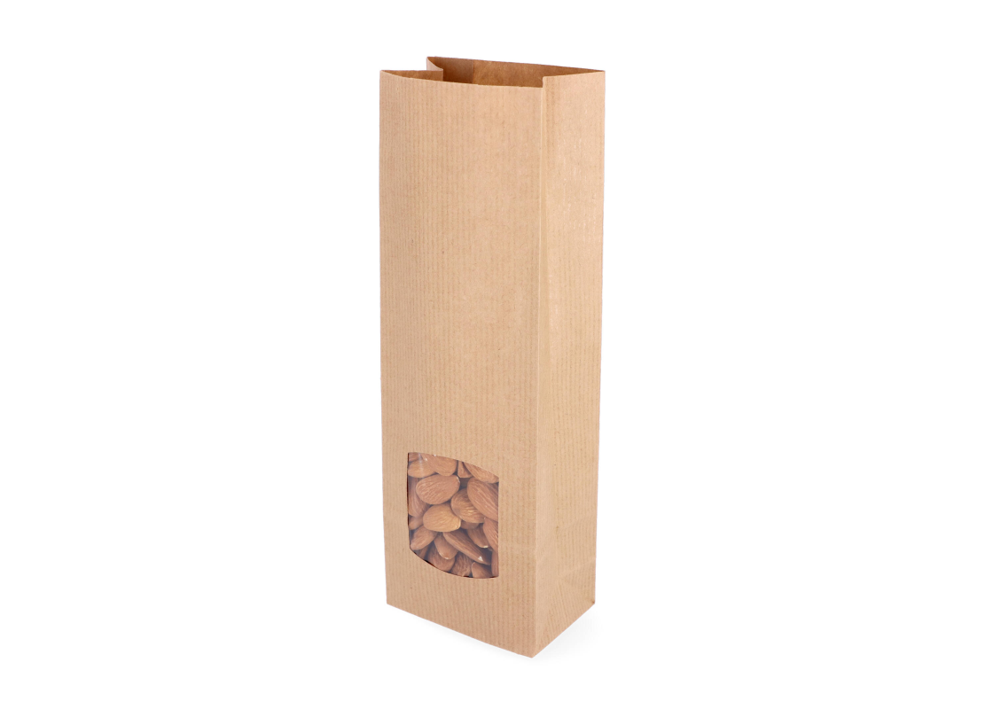 MBLOK-2L, 80x50x240 mm Kraft paper bag with window, 50 pcs. 1