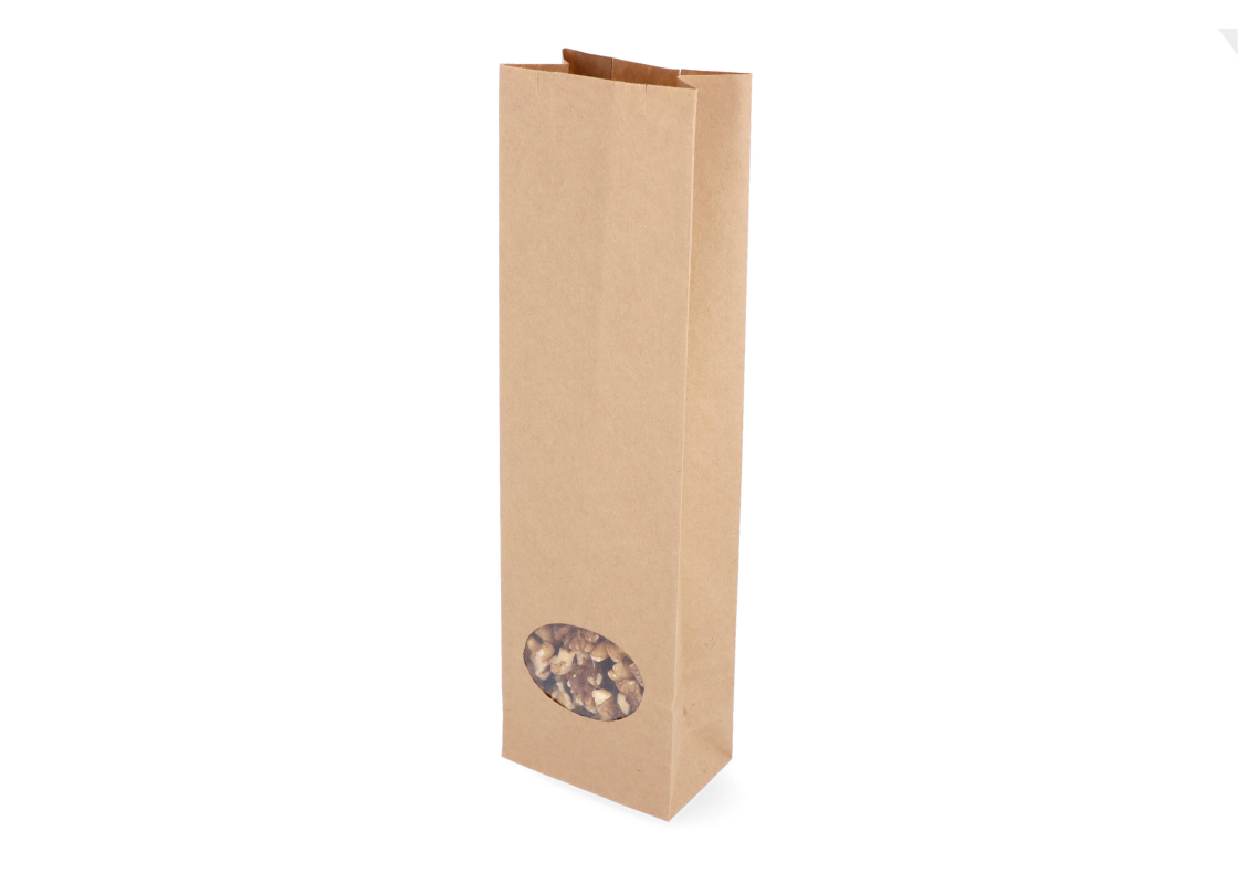 MBLOK-4L, 80x50x280 mm Kraft paper bag with window, 50 pcs. 1