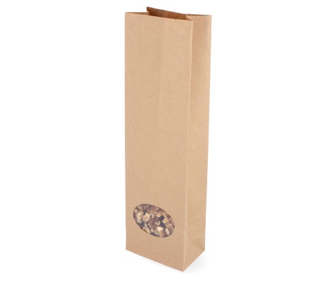 MBLOK-4L, 80x50x280 mm Kraft paper bag with window, 50 pcs. 1