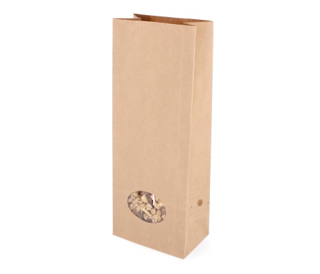 MBLOK-5L, 105x65x270 mm Kraft paper bag with window, 50 pcs. 1