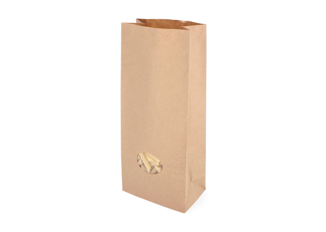 MBLOK-7L, 130x76x307 mm Kraft paper bag with window, 50 pcs 1