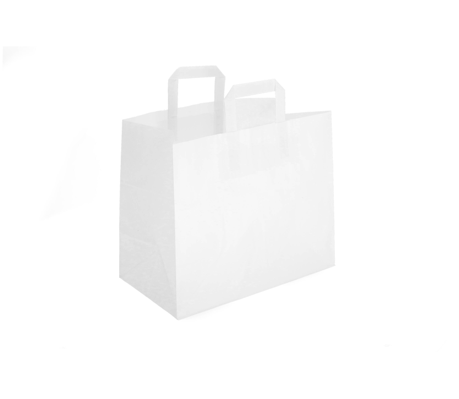 FLAT-3: 260 x 120 x 350 mm paper bag with flat paper handles 3