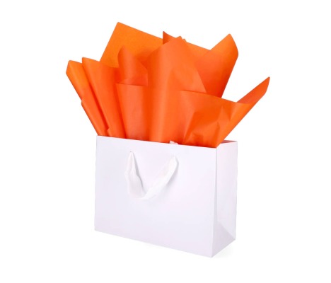 TIS-082: 760 x 500 mm colored tissue paper. Orange 1